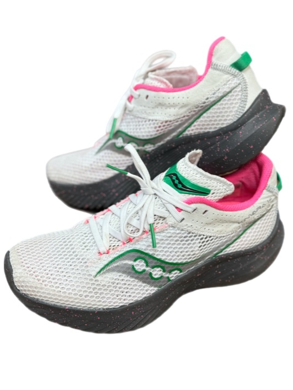 Saucony Kinvara 14 Running Shoes Women’s 8.5 White Pink Lightweight Trainer